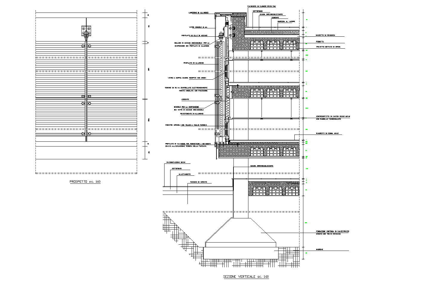 Façade structure plan detail dwg. - Cadbull