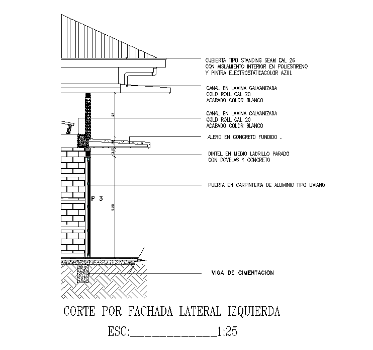 Façade section detail drawing provided in this AutoCAD file. Download this  2d AutoCAD drawing file. - Cadbull