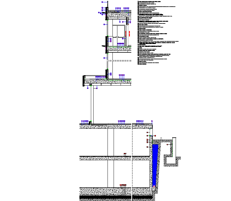 Facade section plan detail dwg file - Cadbull