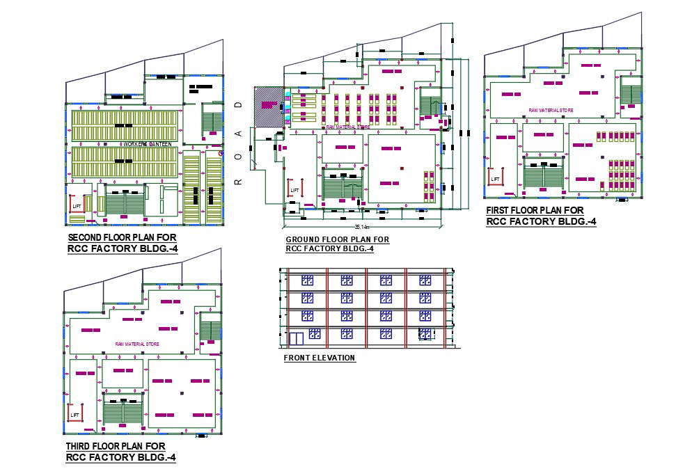 Factory Machinery Layout Plan With As Building Drawing For AUto CAD