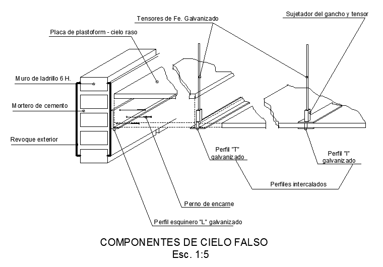 False Ceiling Working Drawing
