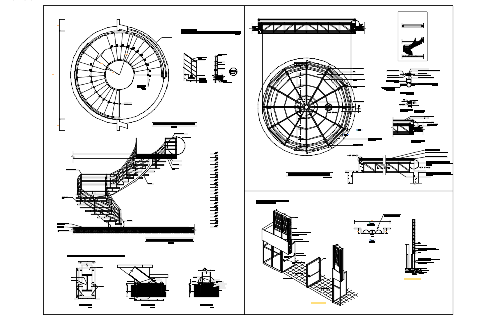 False ceiling with view of stair view with plan with isometric view dwg ...