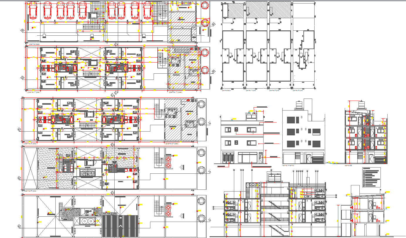 Family house constructions detail and drawing - Cadbull