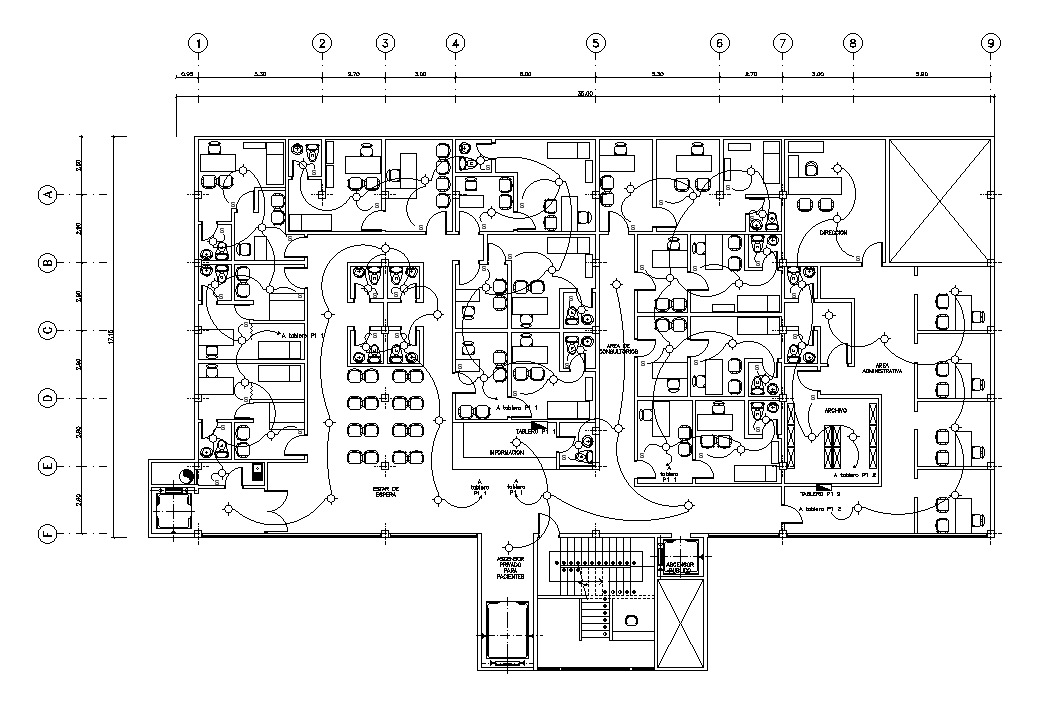 Fan unit of the 35x18m hospital ground floor plan is given in this ...