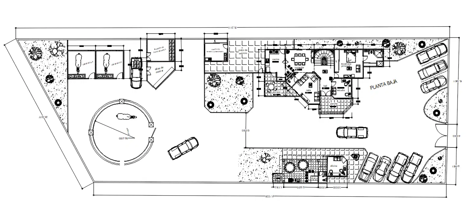 Farm House With Stable Plan CAD Drawing Download DWG File - Cadbull