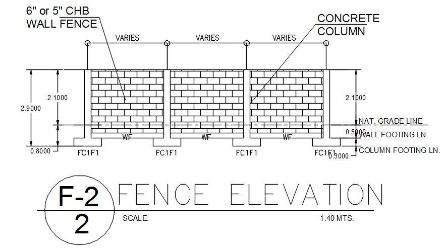 Fence elevation design in AutoCAD drawing, dwg file, CAD file Cadbull