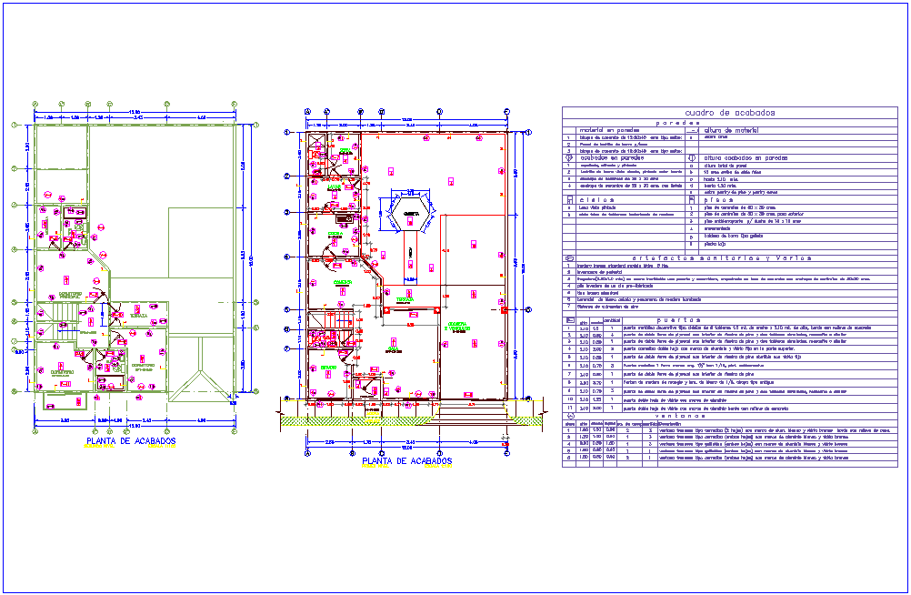 Finishing Plan With Material Box For Two Level House Plan With Wall,door And Window View For House Dwg File Wed Jun 2018 05 58 05 