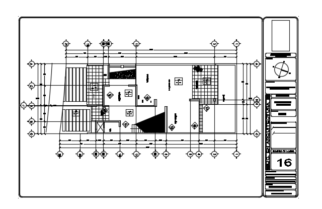 Finishing detail of the 26x10m house plan ground floor drawing - Cadbull