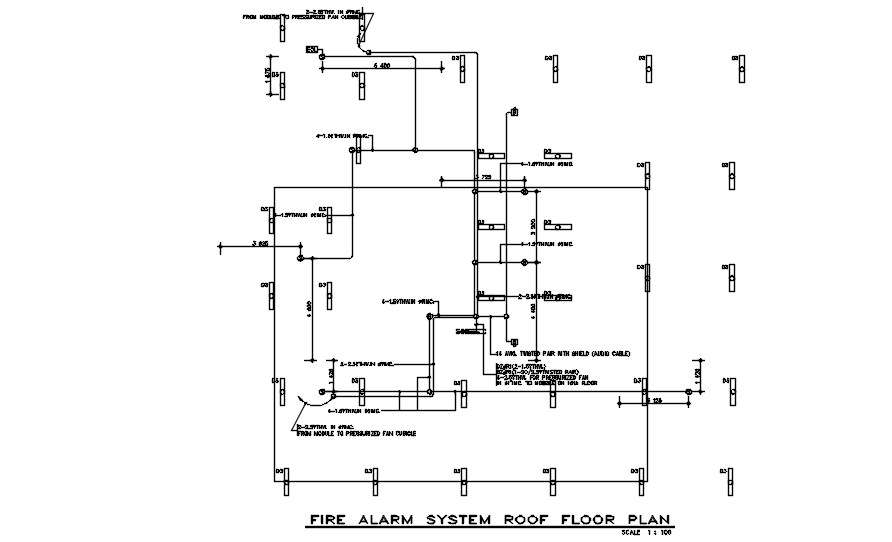 Fire Alarm system Roof floor plan diagrams are provided in