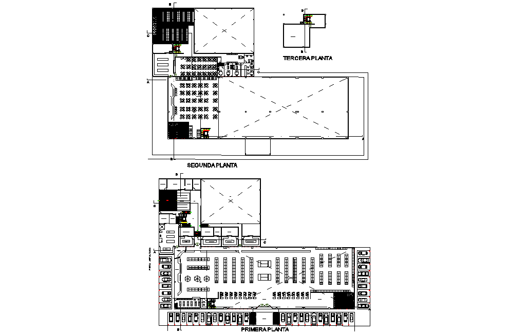 First Floor And Second-floor Supermarket Detail Dwg File - Cadbull