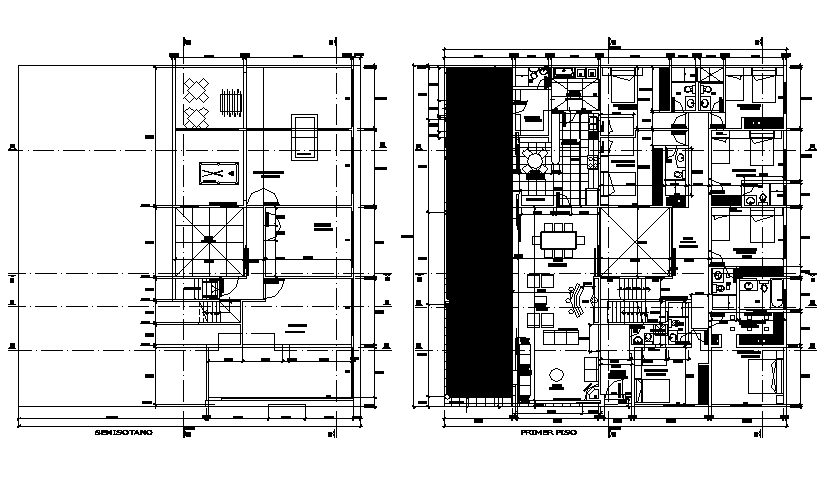 First Floor And Second Floor Plan Detail Dwg File - Cadbull