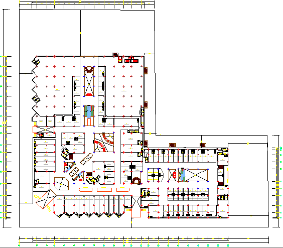 First floor layout plan details of shopping mall dwg file Cadbull