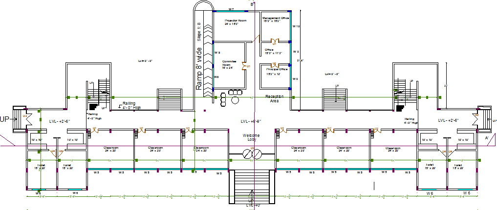 First Floor Layout Plan Of Primary School Dwg File Cadbull