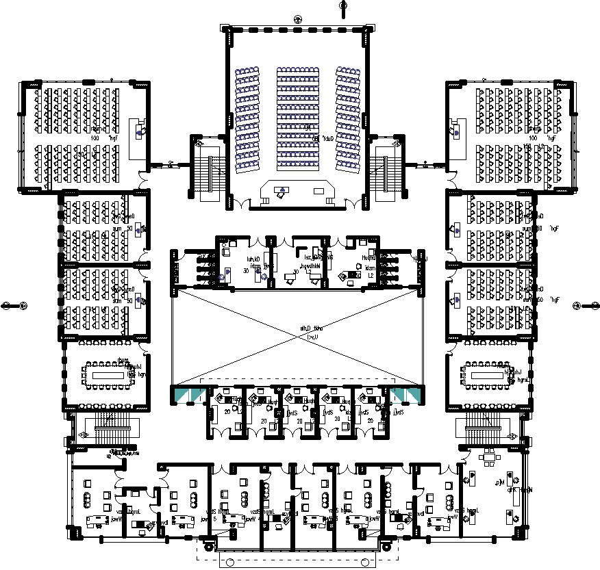 First floor Furniture plan of a university in AutoCAD. - Cadbull