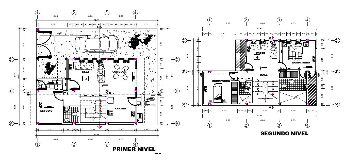 First Floor And Second Floor Of The Duplex House Plan Is Given In This ...