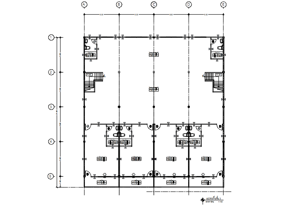 First Floor Plan Of Multistory Building In Detail Autocad Drawing Cad File Dwg File Cadbull