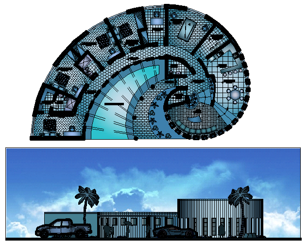 Five Star Hotel Project Elevation Plan Dwg File Cadbull