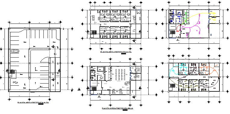 Five story bank office building floor plan details dwg file - Cadbull