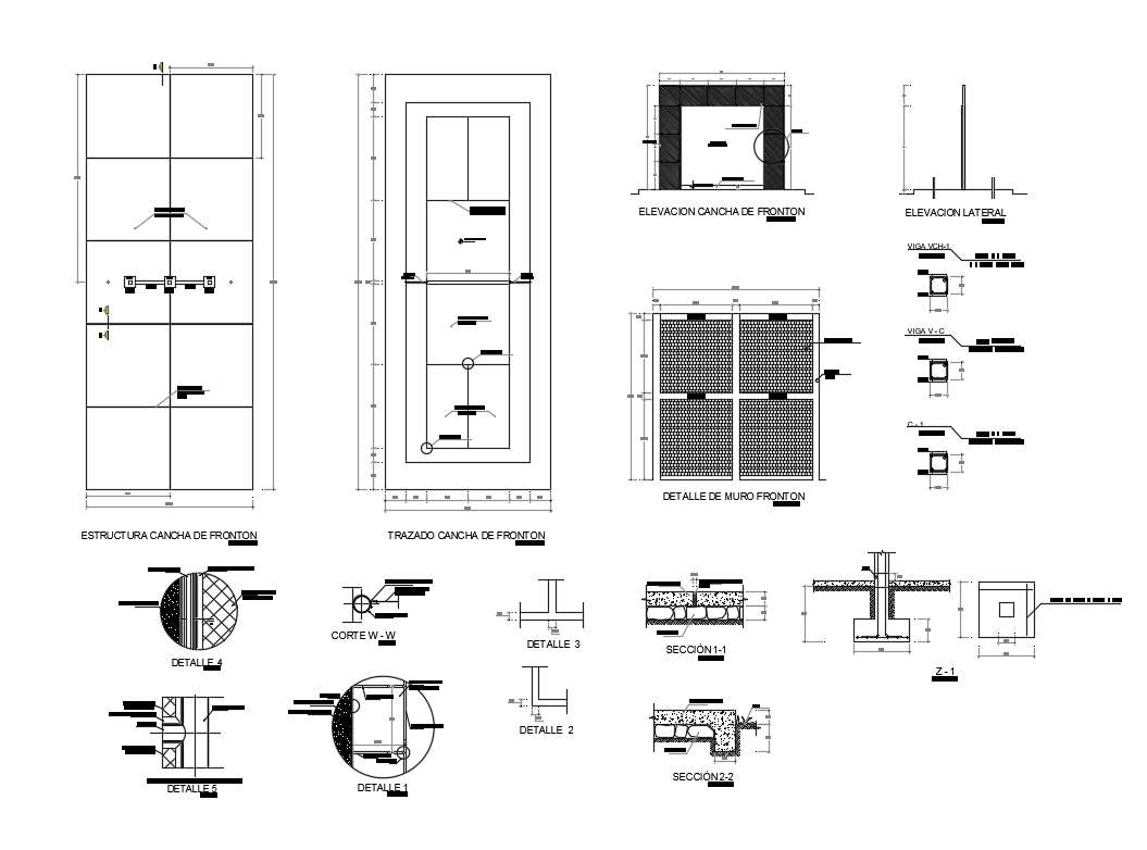 Flagstone front-on cad construction details dwg file - Cadbull