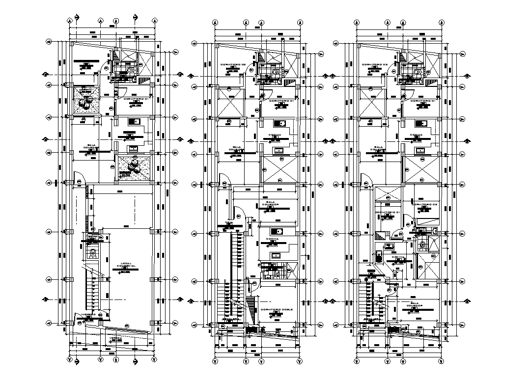 Flat plan detail dwg file - Cadbull