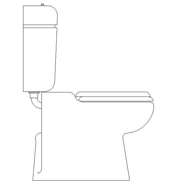 Floor mount water 2D closet Design - Cadbull