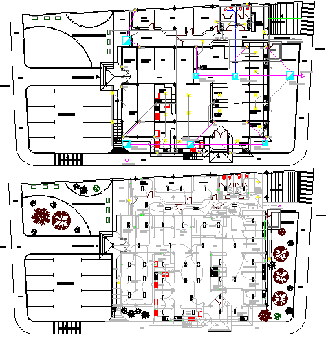 Floor plan layout details of shopping center dwg file - Cadbull