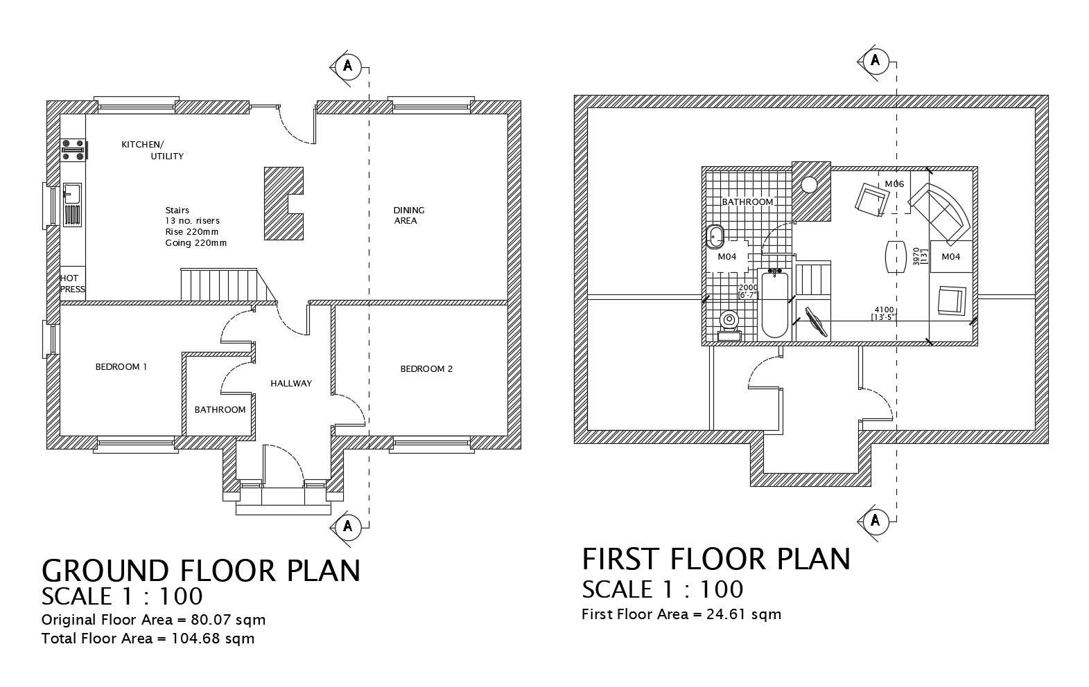 Floor Plan Of 2 Storey Residential House With Detail Dimension In AutoCAD Cadbull