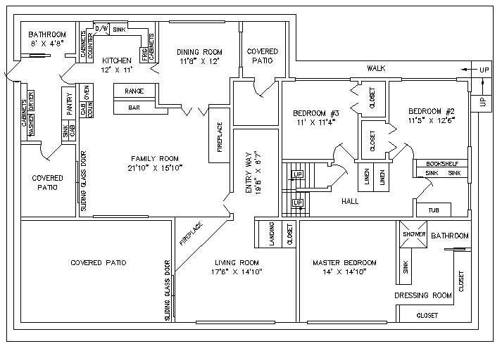 Floor plan of a house dwg file. - Cadbull