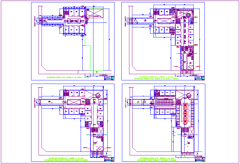 Floor plan of commercial building gallery with architectural view dwg