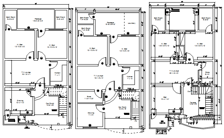 Floor Plan Of House 28 X 50 With Detail Dimension In Dwg File Cadbull