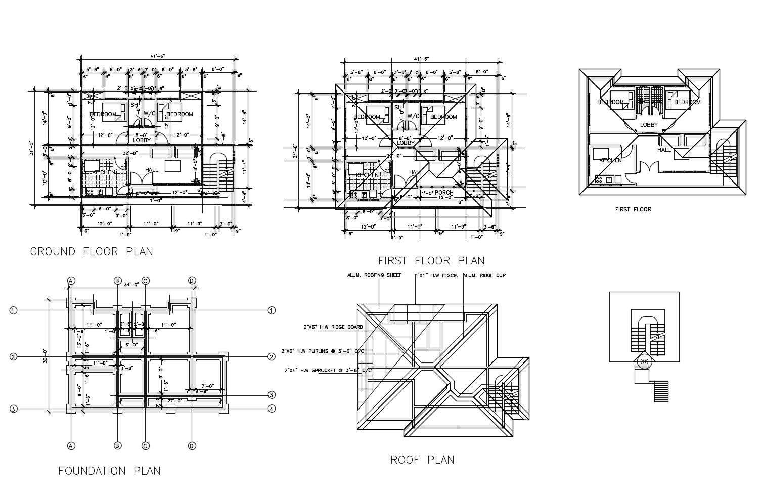 Floor Plan Of House 416 X 310 With Detail Dimension In Dwg File Cadbull