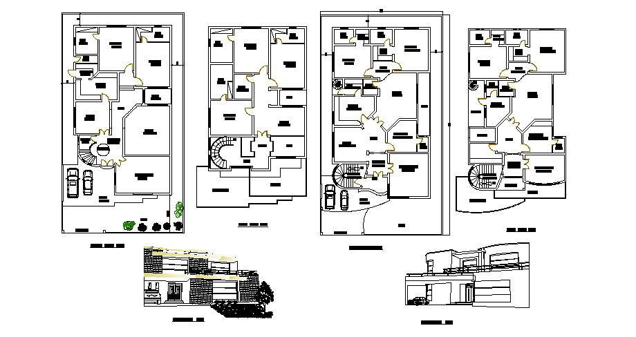 floor-plan-of-house-50-x-90-with-the-perspective-view-in-dwg-file