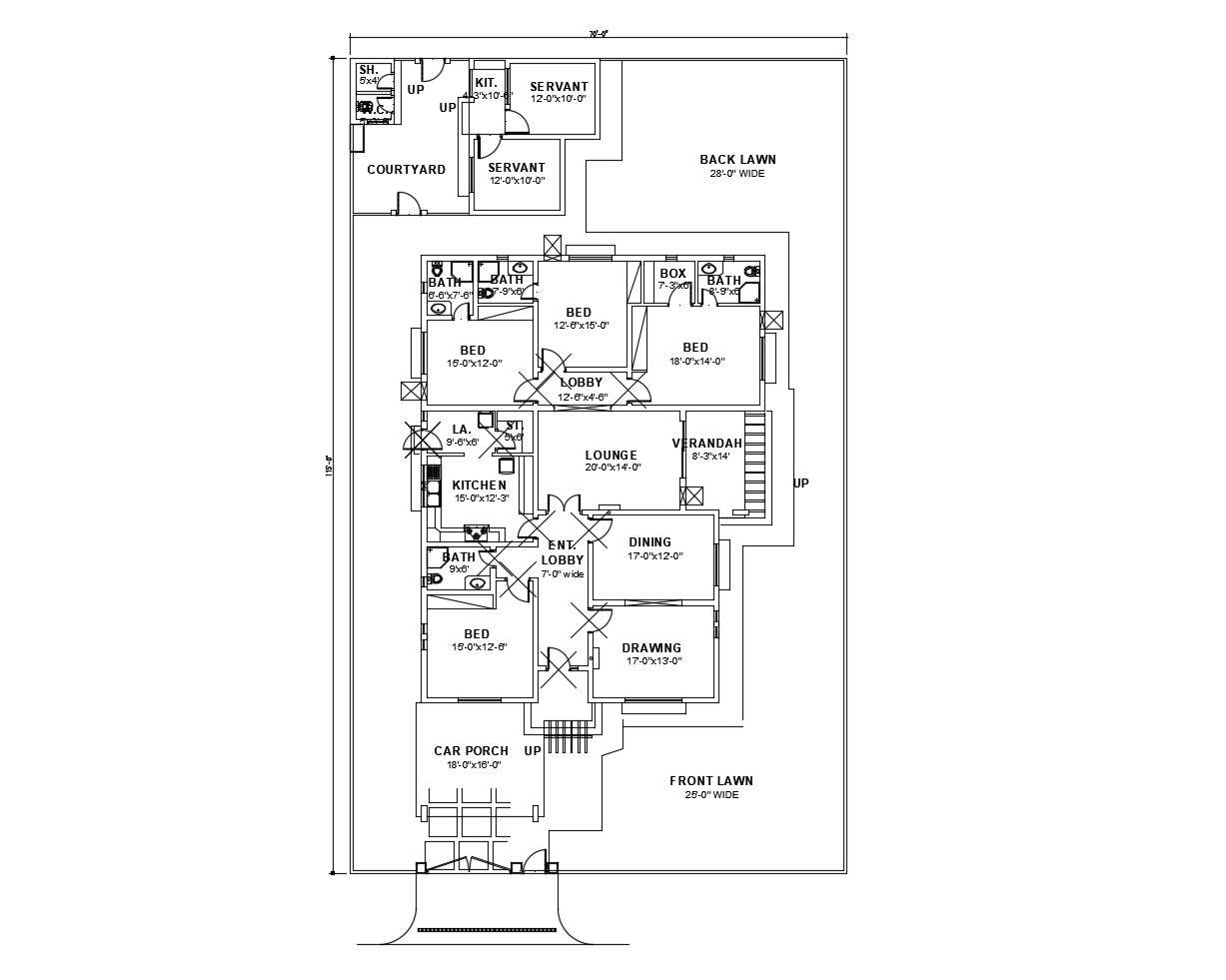 floor-plan-of-house-70-x-115-with-furniture-detail-in-autocad-cadbull