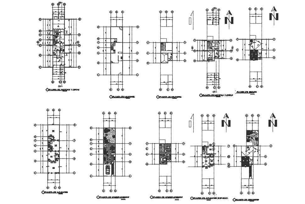 Floor plan of living place of bungalows dwg file - Cadbull