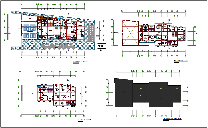 Floor plan of municipal building dwg file - Cadbull