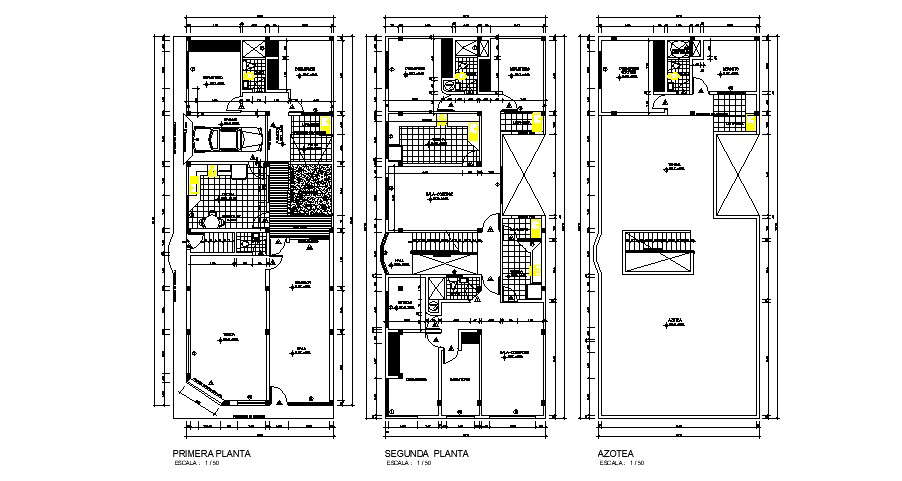 Floor Plan Of Residential House 800mtr X 2000mtr With Detail Dimension In Dwg File Cadbull