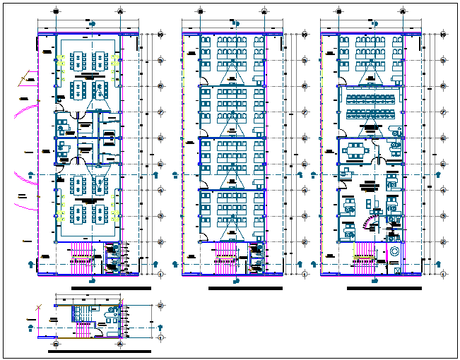 Floor Plan Of Three Level School Classroom View Dwg File Cadbull