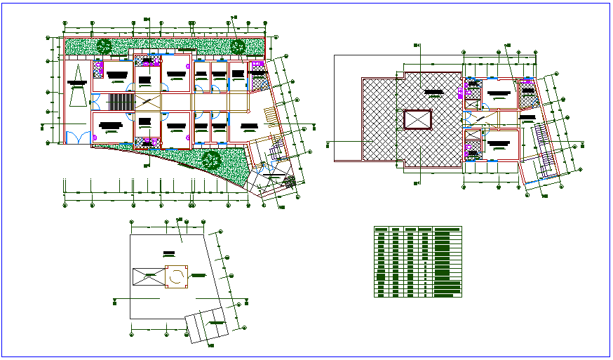 Floor plan with roof top plan,door and window detail for clinic dwg ...