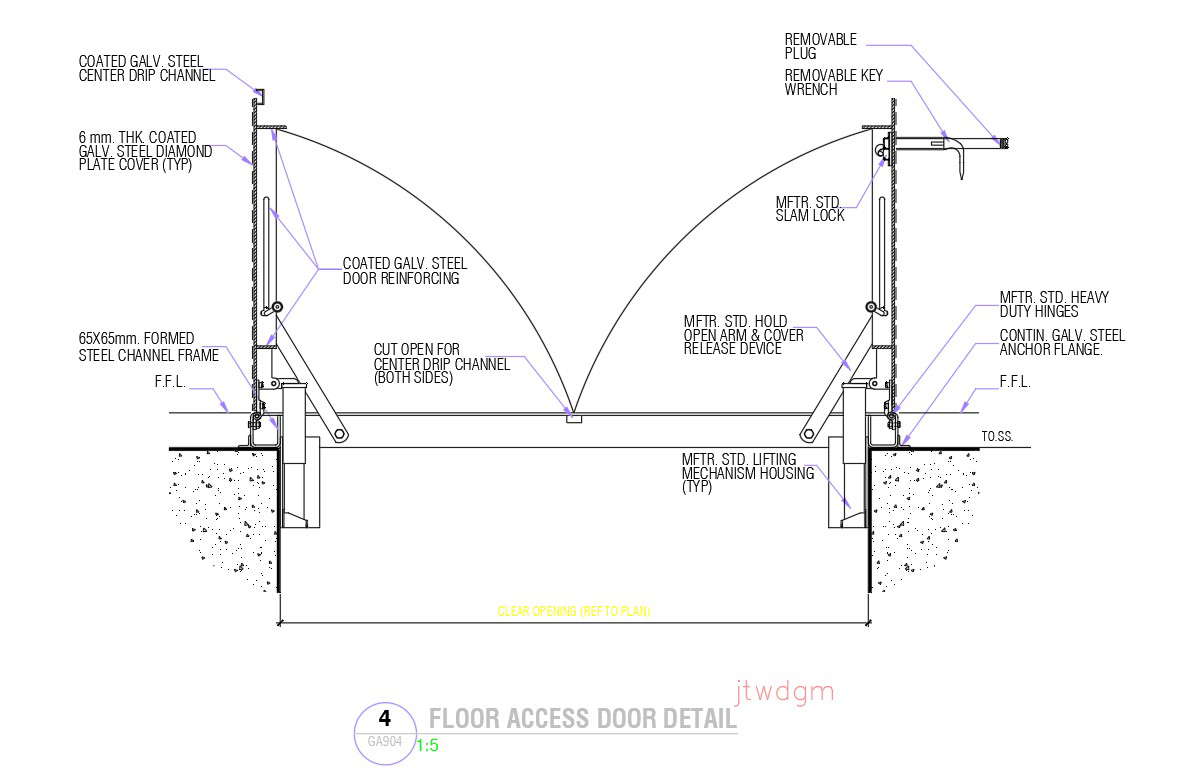 Floor Access Door Detail In Autocad 2d Drawing Dwg File Cad File Cadbull