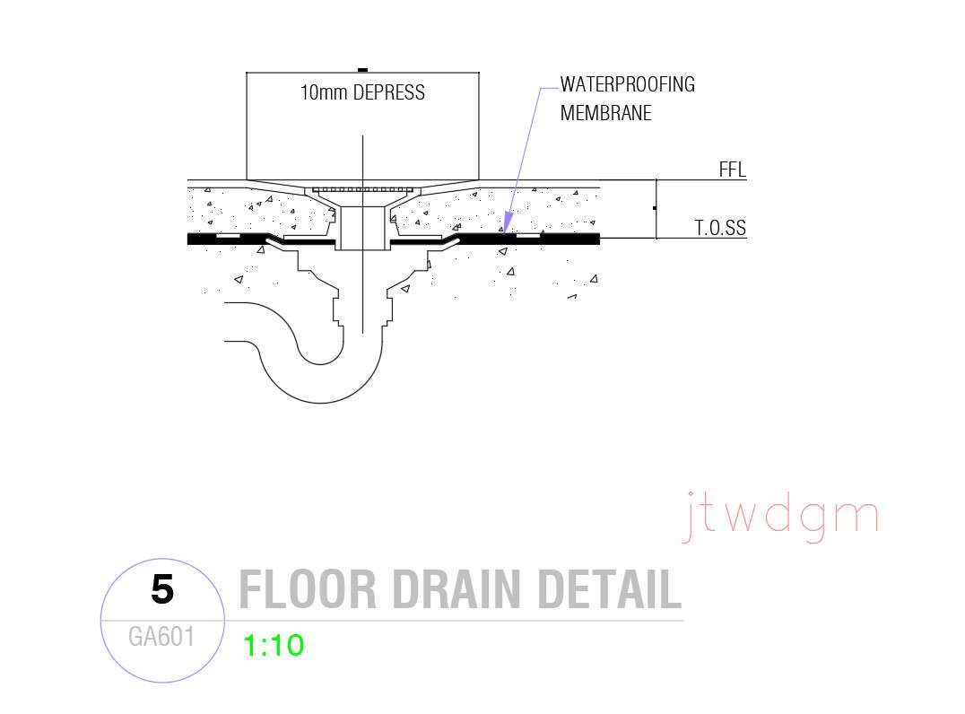 Floor drain detail in AutoCAD 2D drawing, dwg file, CAD file - Cadbull