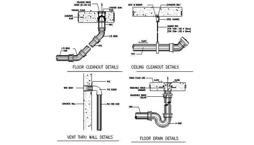 Floor Drain Of House Plan Detail Is Given In This D Autocad Dwg