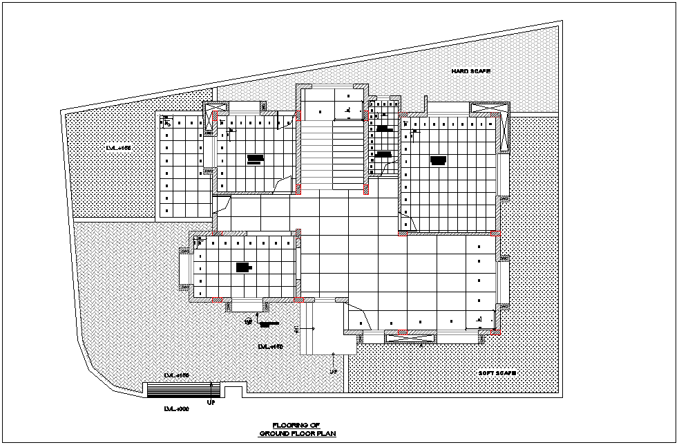 Flooring View With Tile Sanitary View For Bungalows Of Ground Floor Dwg File Cadbull