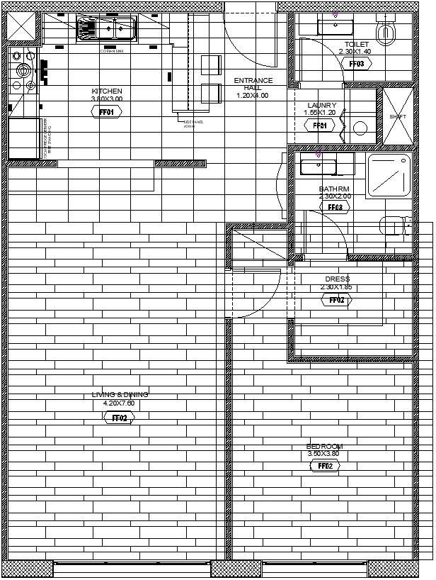 Flooring Layout On One Bhk In Autocad Dwg File Cadbull