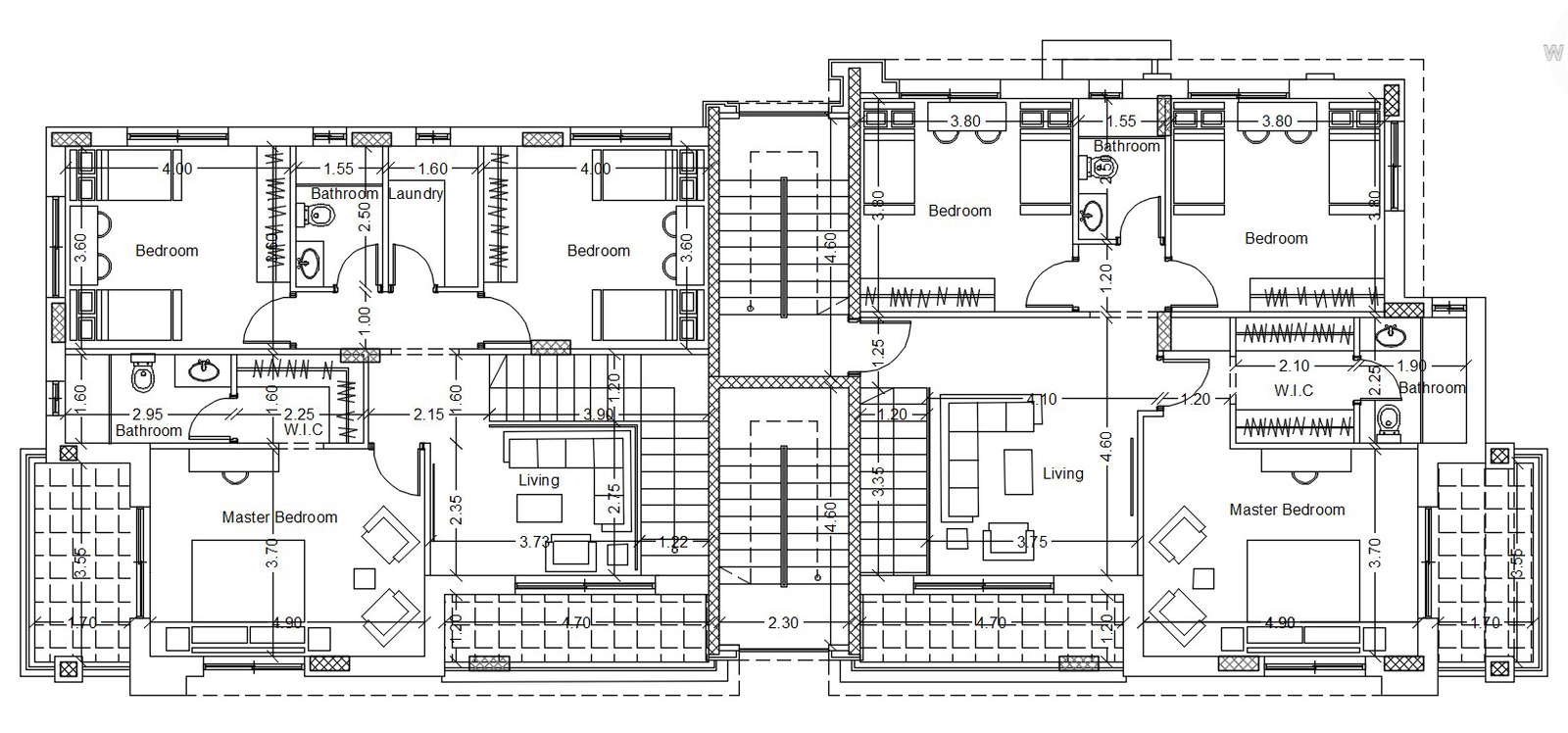 Floor layout plan of flats with details in AutoCAD 2D drawing, CAD file ...