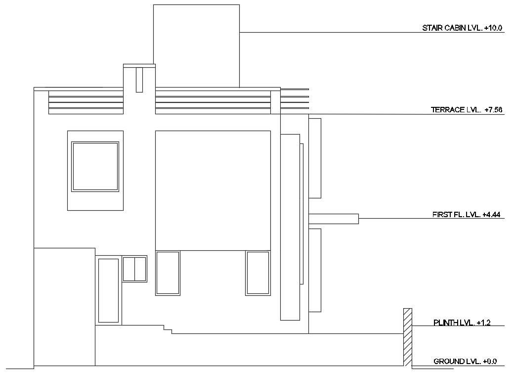 Floor level of 19x10m house plan is given in this Autocad 2D DWG ...