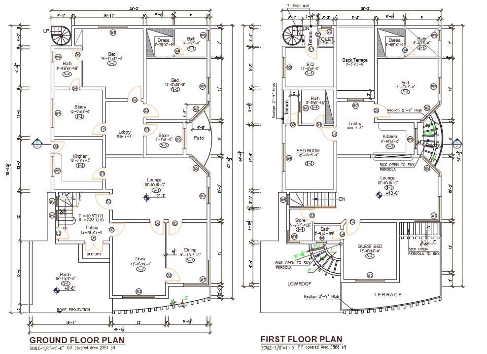 Floor Plan 2d Dwg Drawing File Shows 50, 16×50 House Plans
