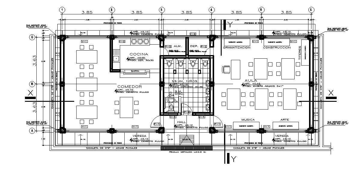Floor plan of college building is given in this Autocad