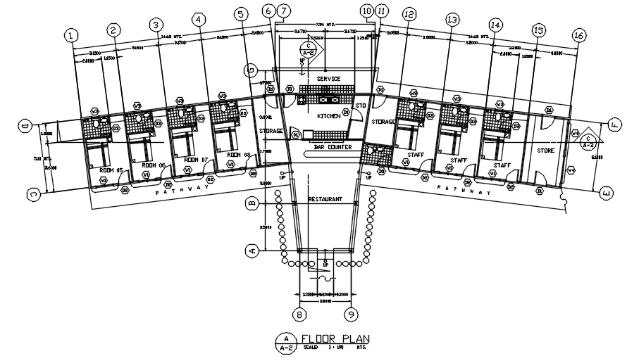 Floor Plan Of Resort In Detail Autocad Drawing Dwg File Cad File Cadbull