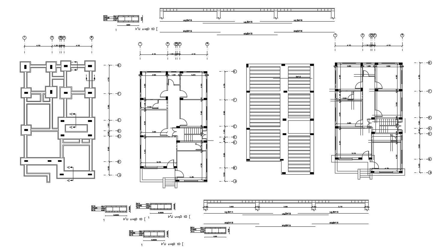 Full House Floors Framing Plan And Structure Details Dwg File Cadbull ...