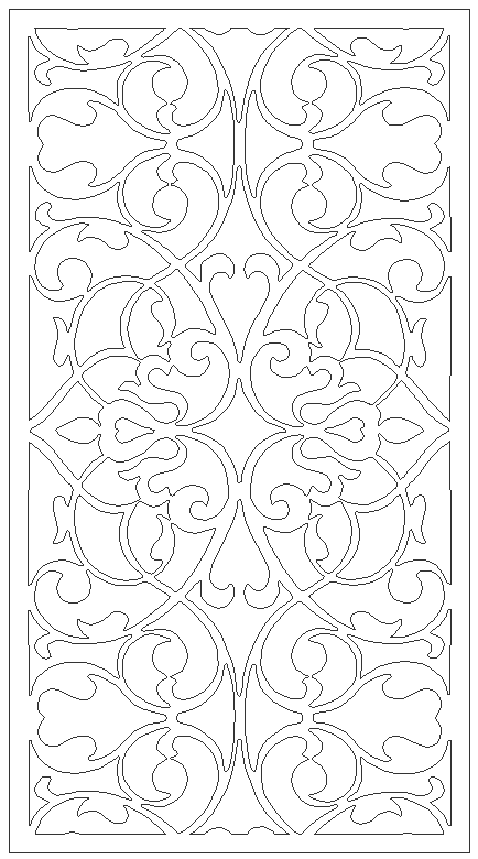 Floral figures pattern Laser cut wooden panel DWG autoCAD drawing